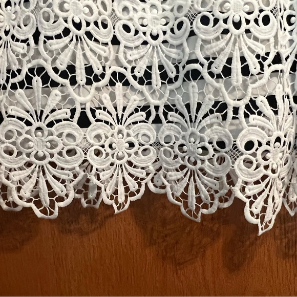 Adrianna Papell Crochet overlay striped dress! - Picture 4 of 4